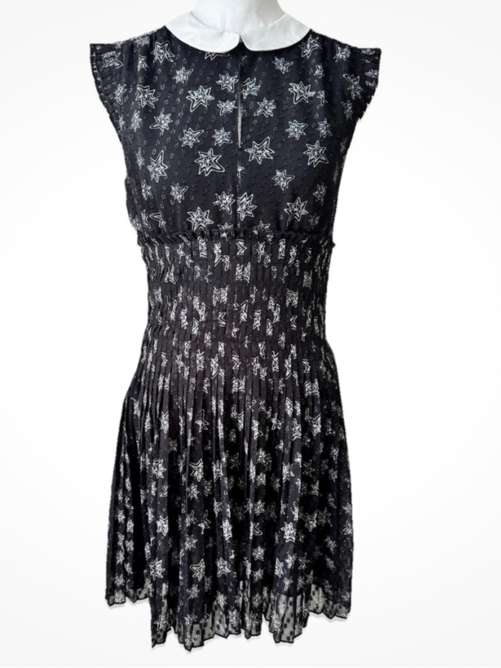 Kate Young for Target Dress Women's Black Shimmer Chiffon Retro Mod Size Small